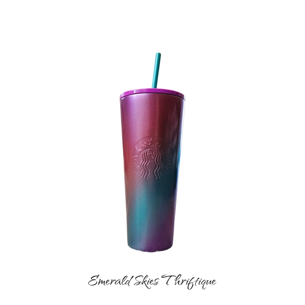 Starbucks 2022 Spring Purple Blue Stainless Steel 24 Oz Tumbler. Free Shipping - Picture 5 of 5
